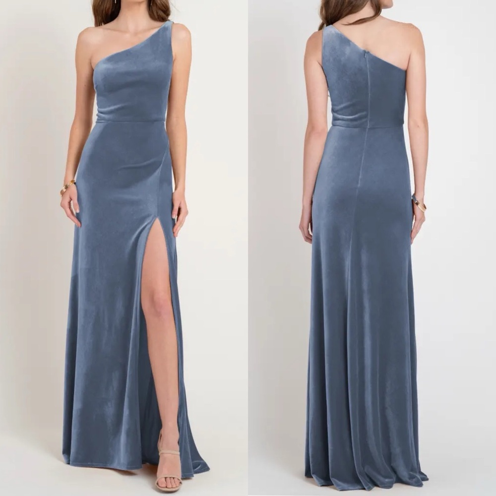 Jenny Yoo Cybill One Shoulder Velvet Gown